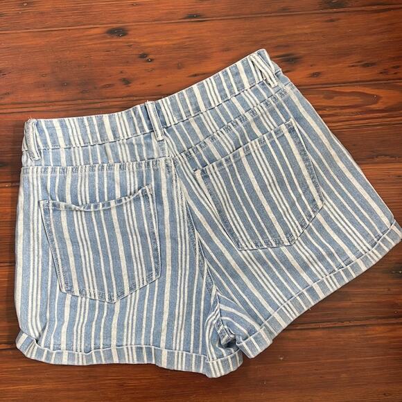 PACSUN Mom Striped cuffed hi rise denim jean shorts sz 27 - Picture 6 of 6
